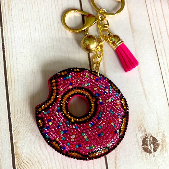 Rhinestone Donut Keychain - Picture 2 of 5